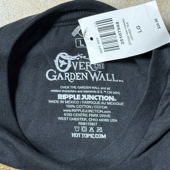 Over The Garden Wall Greg & Wirt Wayward Leaves T-Shirt LARGE New With Tags - Picture 6 of 6